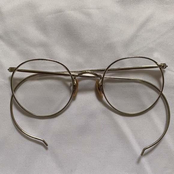 Vintage Bausch & Lomb‎ HIBO 1/10 12k GF Eyeglasses Silver Frame Victorian Style